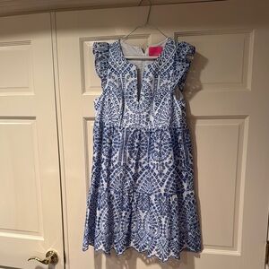 Blue Patterned Kids Dress